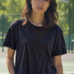 Mini Logo Butter Soft Boxy Crop in Black