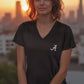 Logo Butter Soft V-Neck in Black