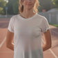 Mini Logo Butter Soft Boxy Crop in White
