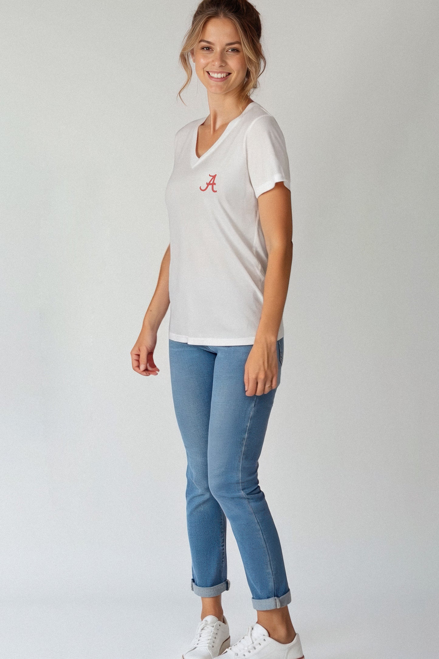 Logo Butter Soft V-Neck in White