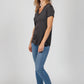 Mini Logo Butter Soft V-Neck in Black