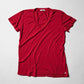 Mini Logo Butter Soft V-Neck in Crimson