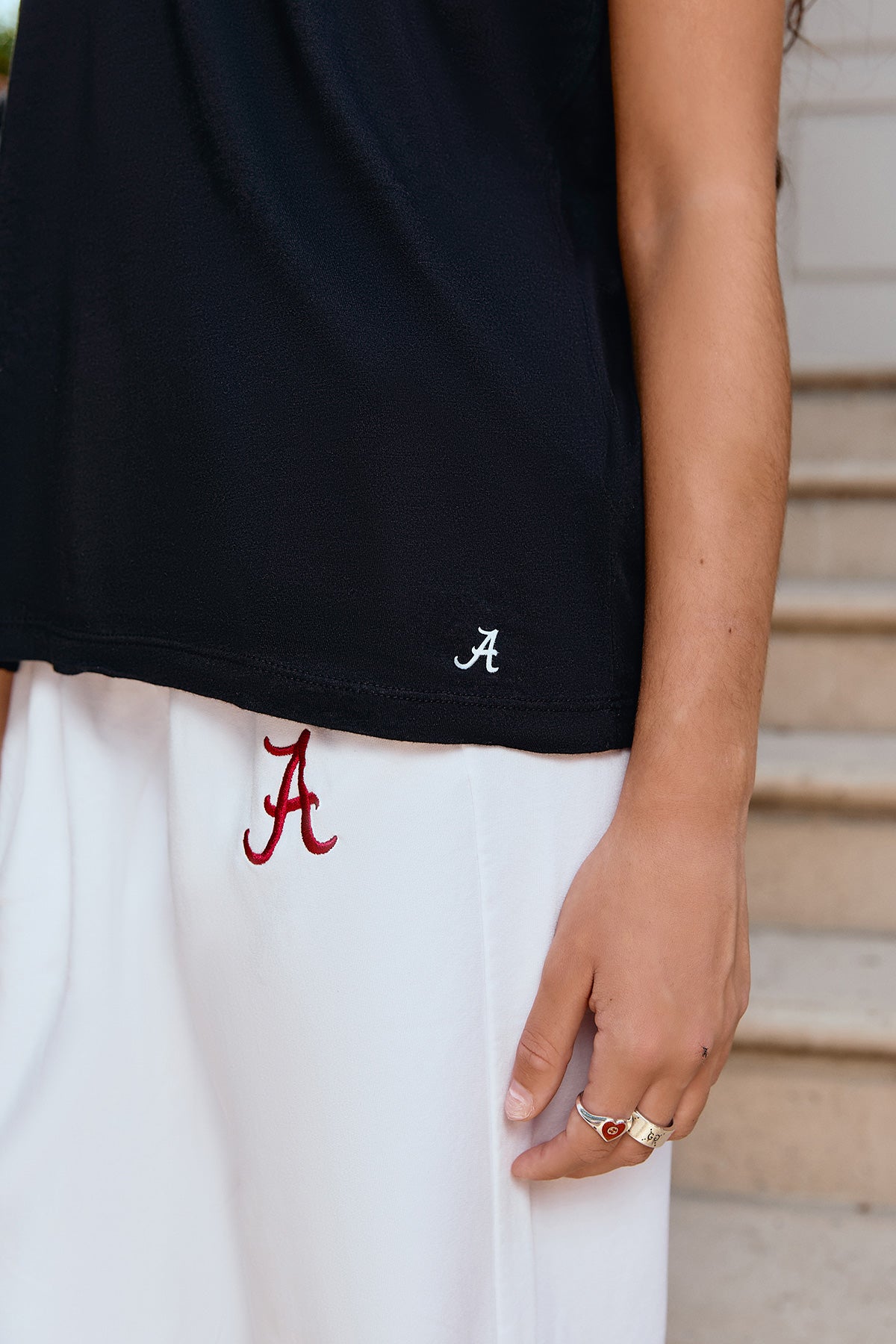 Mini Logo Butter Soft V-Neck in Black