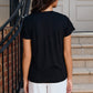 Mini Logo Butter Soft V-Neck in Black