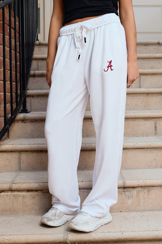 Logo Softest Fleece Straight Leg Sweatpant in White