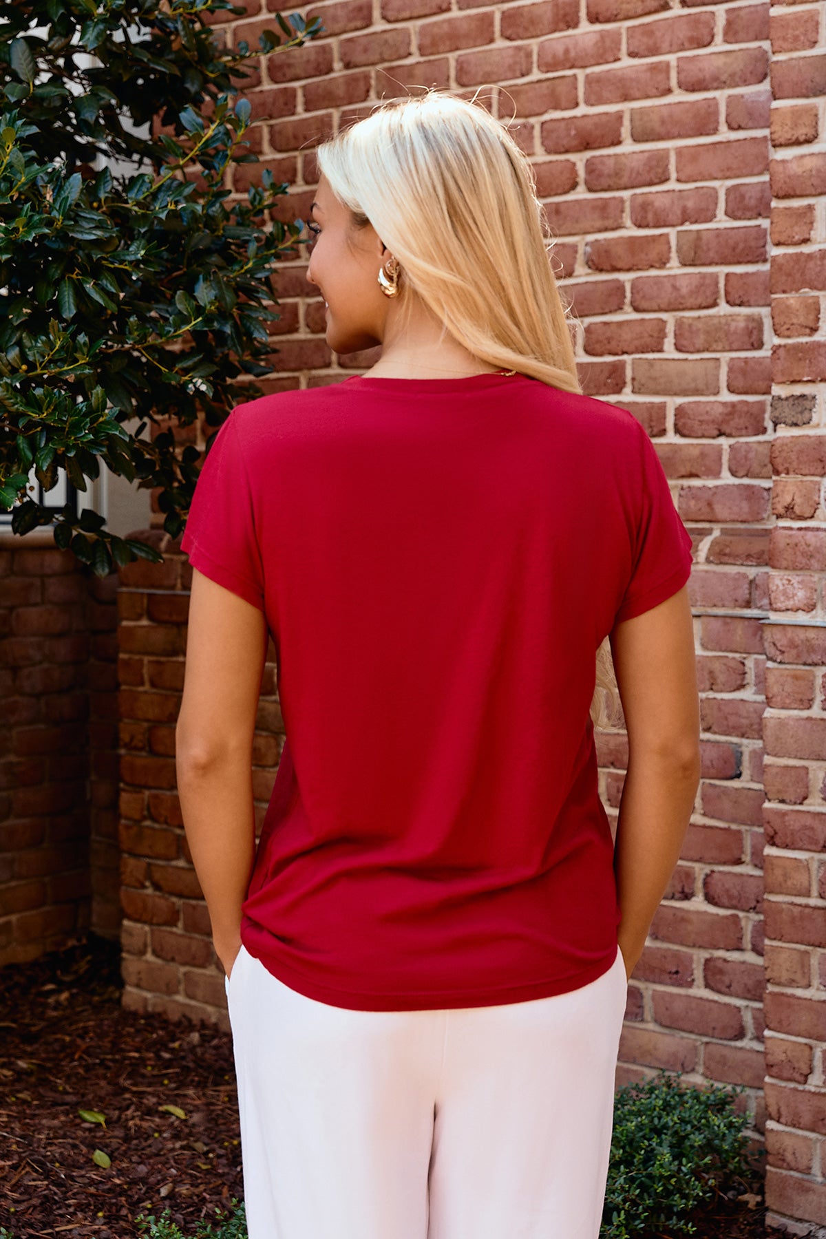 Mini Logo Butter Soft Crew in Crimson