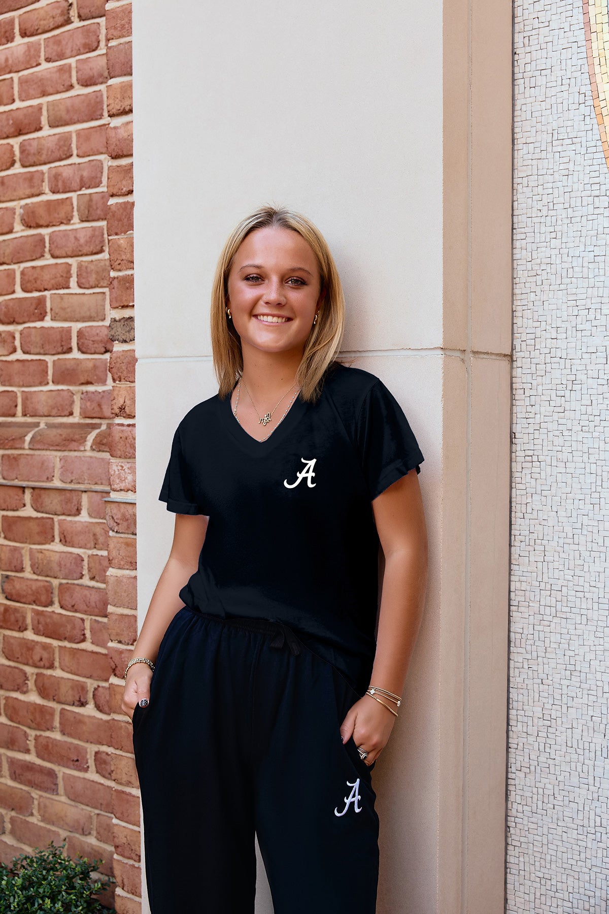 Logo Butter Soft V-Neck in Black