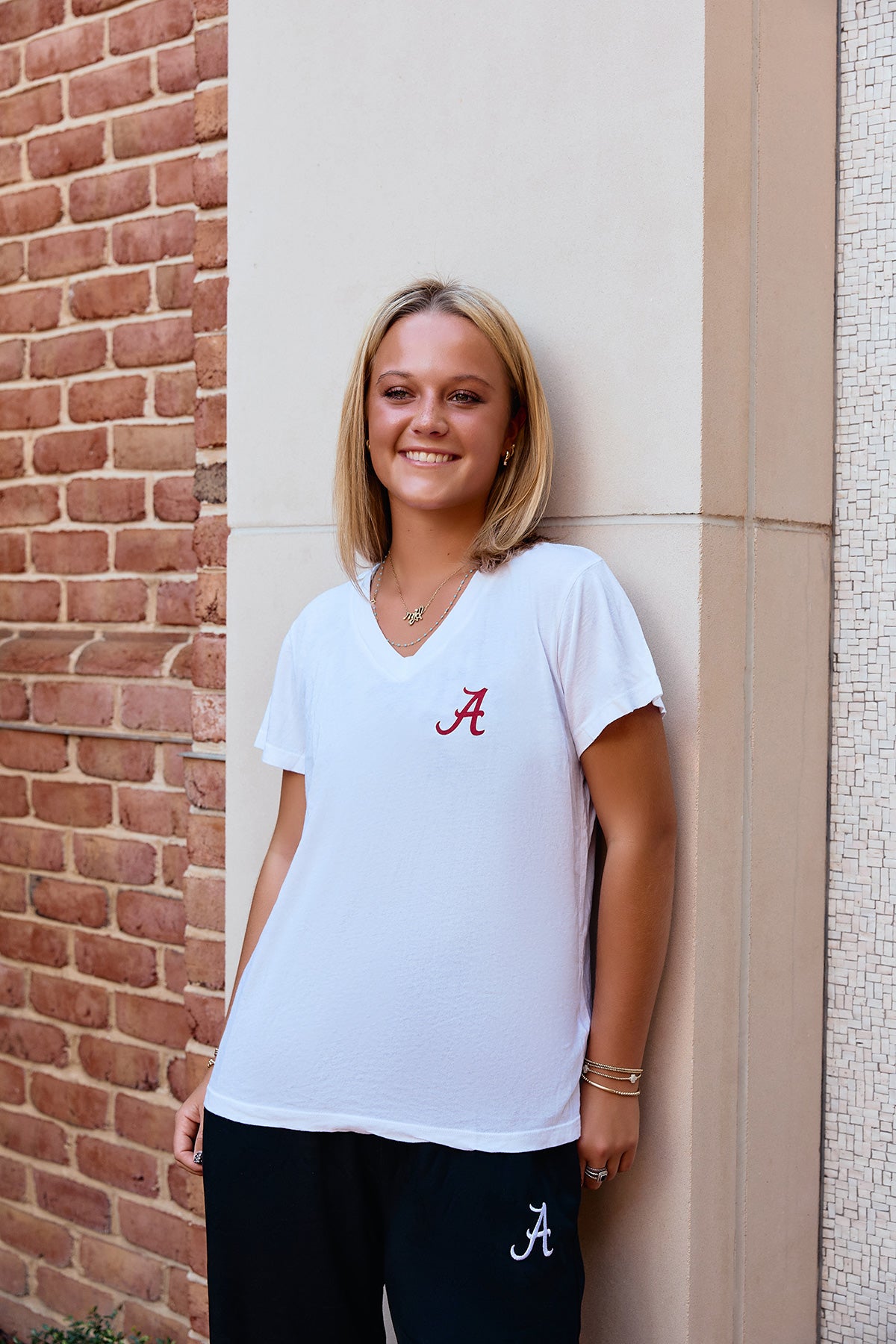 Logo Butter Soft V-Neck in White