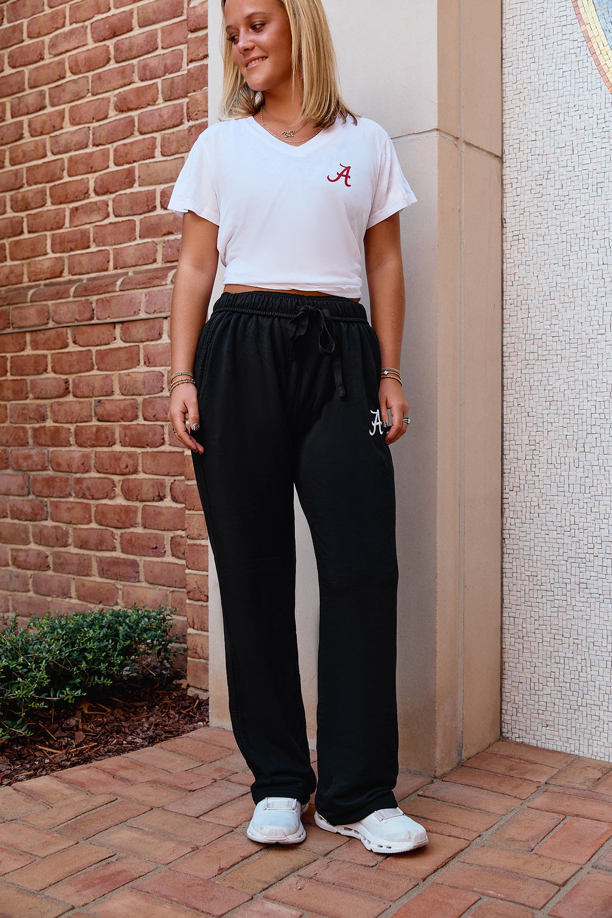 Logo Softest Fleece Straight Leg Sweatpant in Black