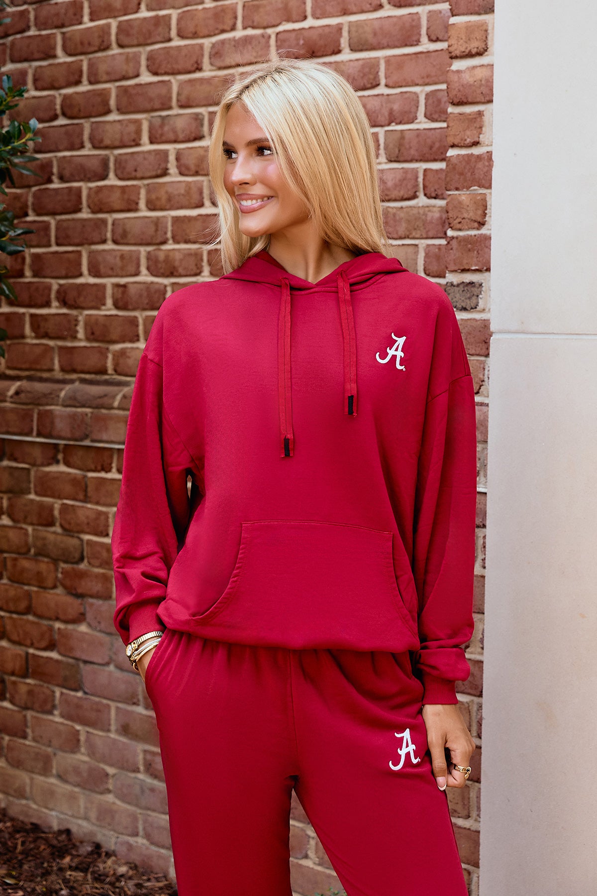 Logo Softest Fleece Hoodie in Crimson