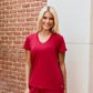 Mini Logo Butter Soft V-Neck in Crimson