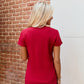 Mini Logo Butter Soft V-Neck in Crimson
