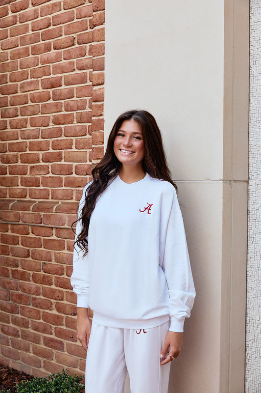 Logo Softest Fleece Crewneck in White