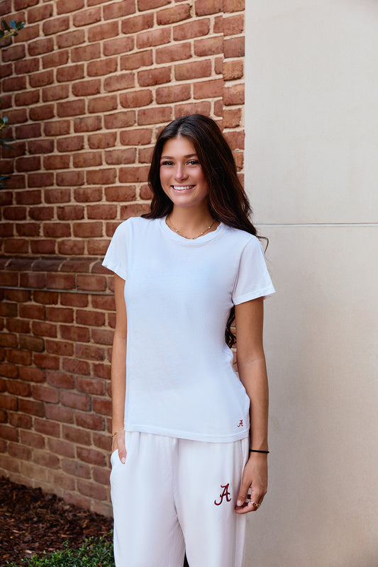 Mini Logo Butter Soft Crew in White