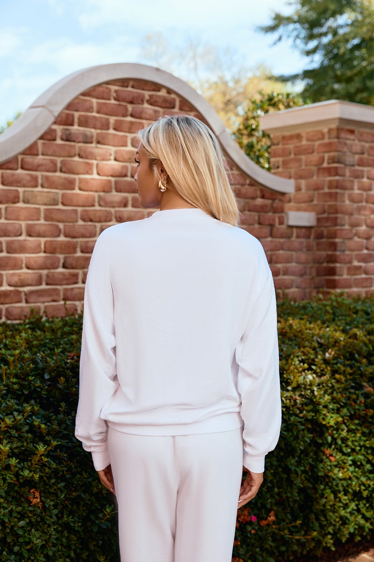 Mini Bama Softest Fleece Crewneck in White