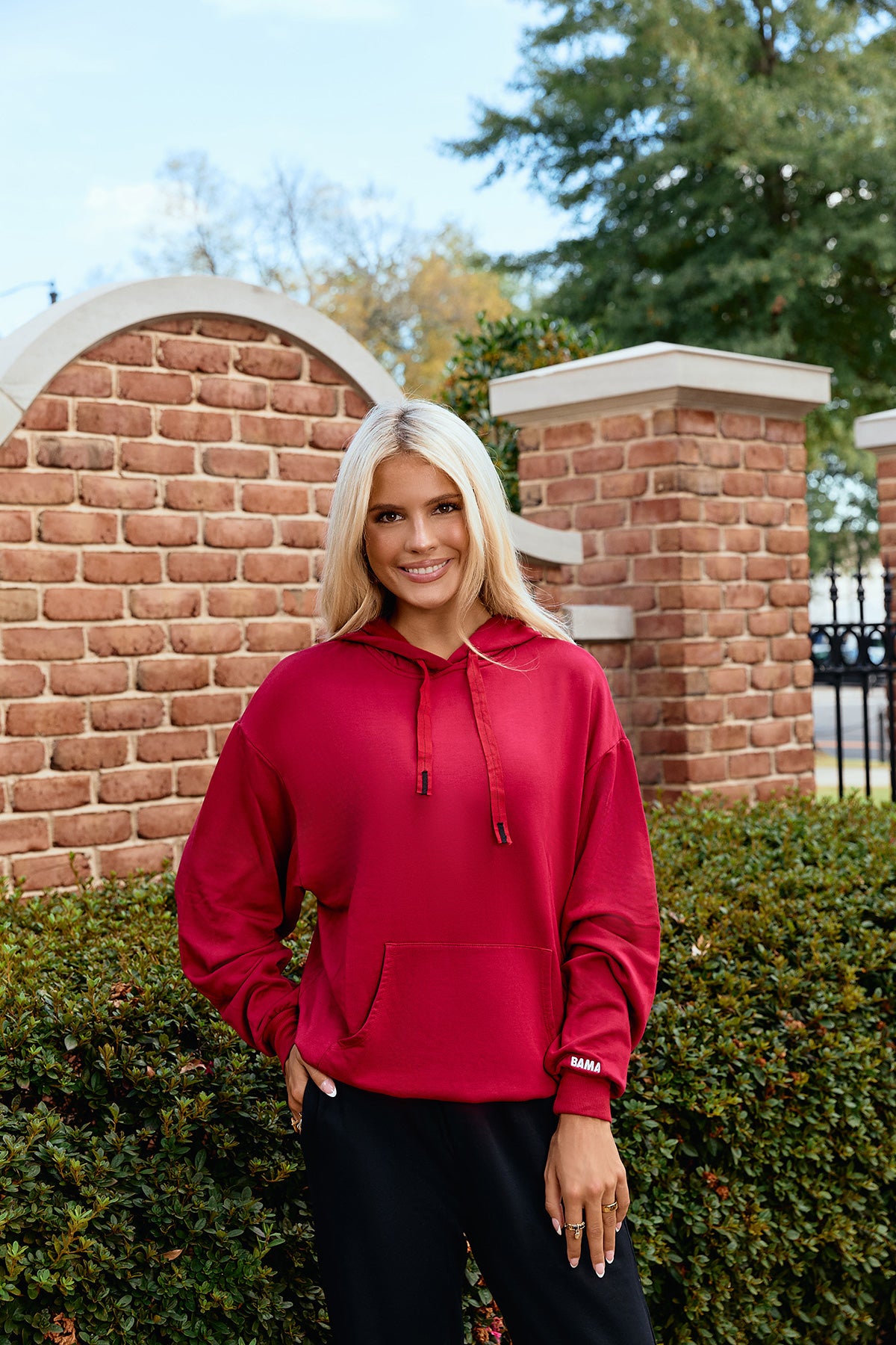 Mini Bama Softest Fleece Hoodie in Crimson