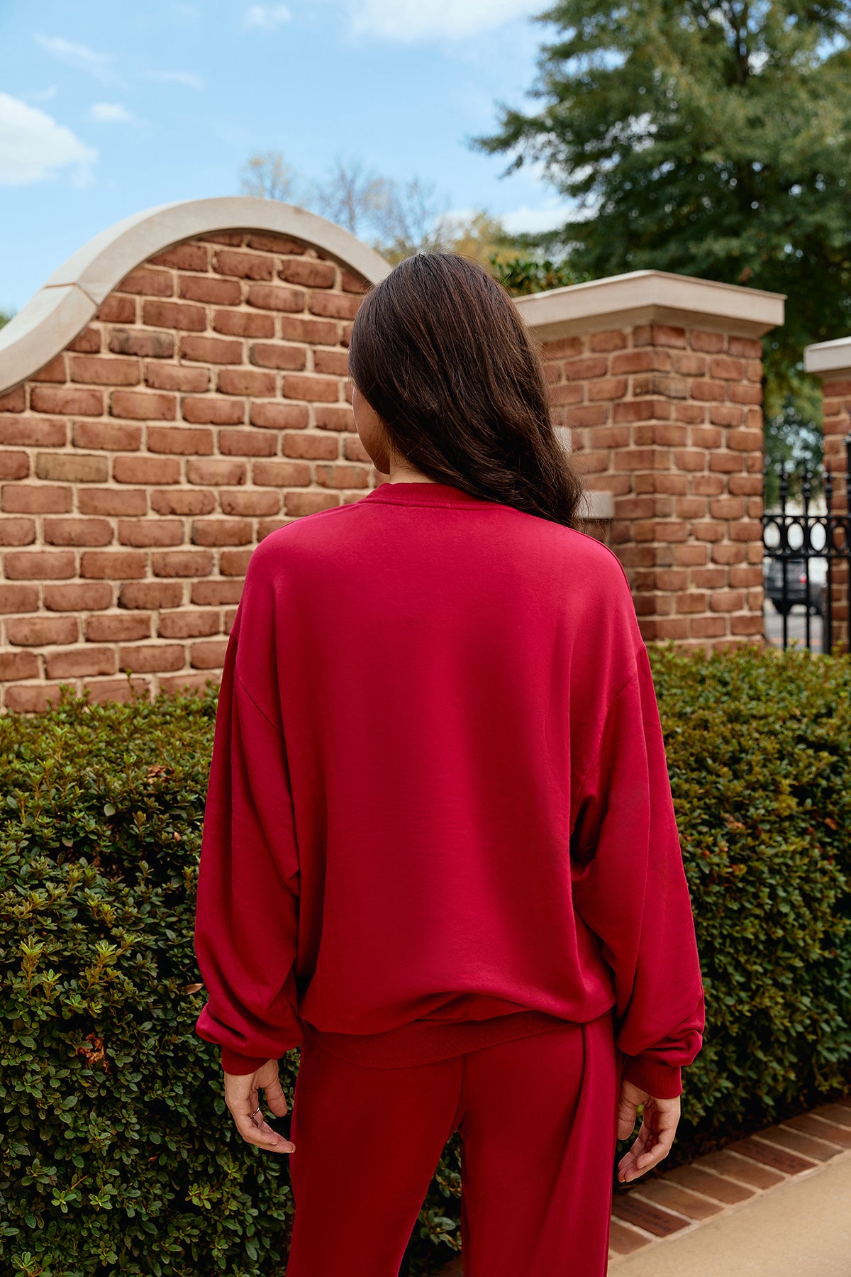 Mini Bama Softest Fleece Crewneck in Crimson