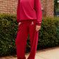 Logo Softest Fleece Straight Leg Sweatpant in Crimson
