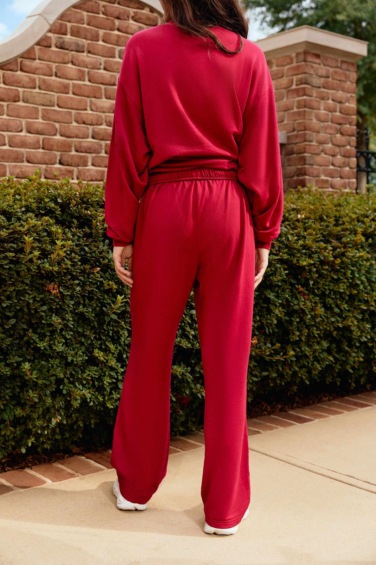 Logo Softest Fleece Straight Leg Sweatpant in Crimson