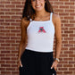 Vintage Logo Cloud Spaghetti Tank in White