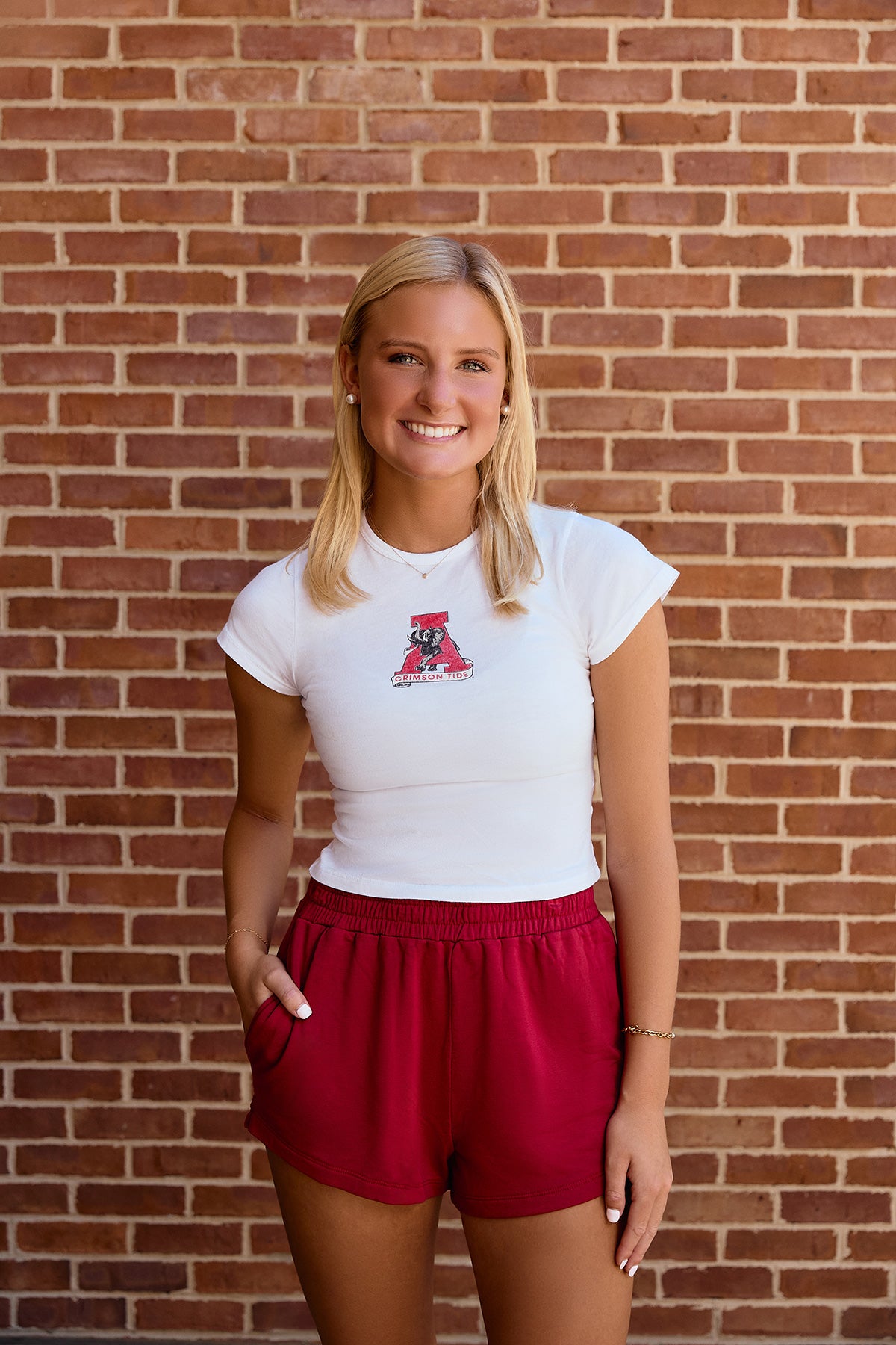 Vintage Logo Cloud Baby Tee in White