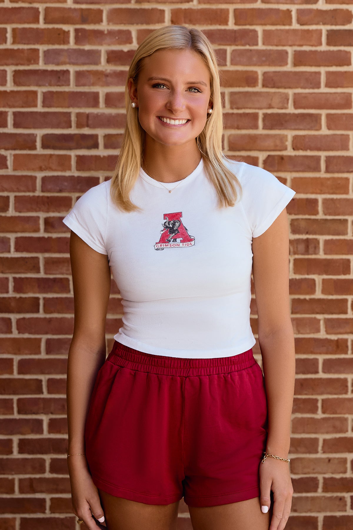 Vintage Logo Cloud Baby Tee in White